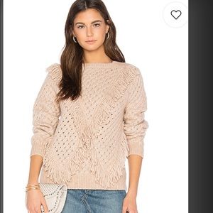 NWT REBECCA TAYLOR FRINGE PULLOVER- BALLET COLOR